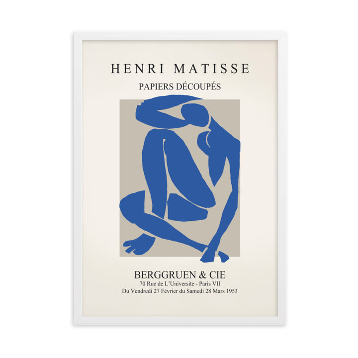 Poster - Henri Matisse, Papier Découpés blauer Akt Henri Matisse Weiß / 50×70 cm artlia