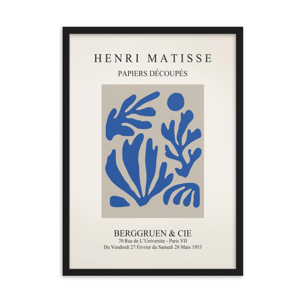 Poster - Henri Matisse, Papier Découpés blauer Garten I Henri Matisse Schwarz / 50×70 cm artlia