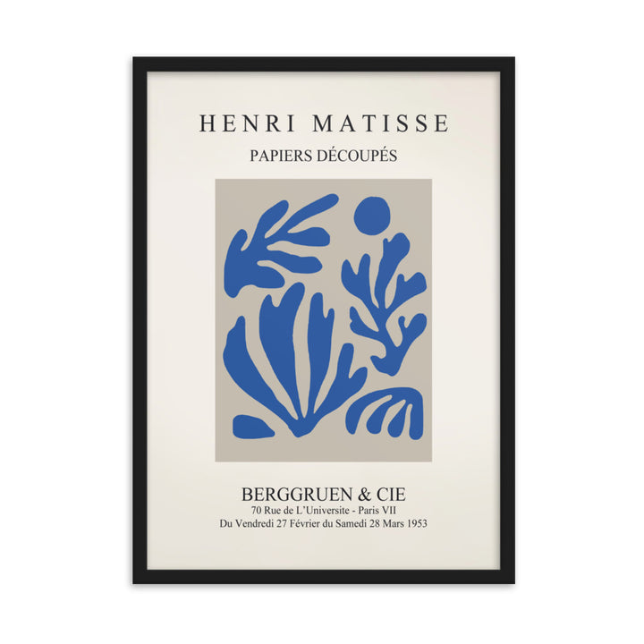 Poster - Henri Matisse, Papier Découpés blauer Garten I Henri Matisse Schwarz / 50×70 cm artlia