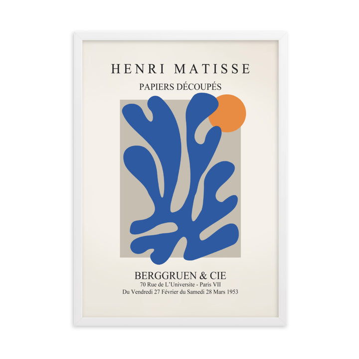 Poster - Henri Matisse, Papier Découpés blauer Garten II Henri Matisse Weiß / 50×70 cm artlia