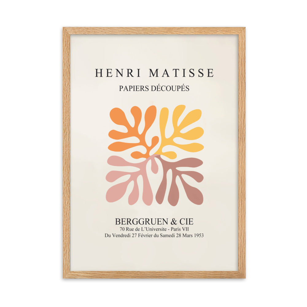 Poster - Henri Matisse, Papier Découpés bunte Blätter Henri Matisse Oak / 50×70 cm artlia