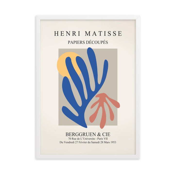 Poster - Henri Matisse, Papier Découpés bunter Garten Henri Matisse Weiß / 50×70 cm artlia