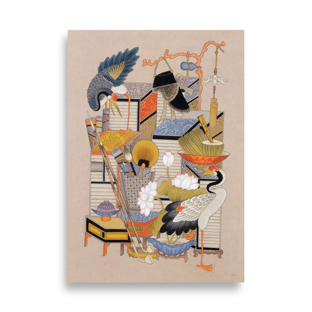 Poster - Sehnsucht nach Wissen mit Kranich