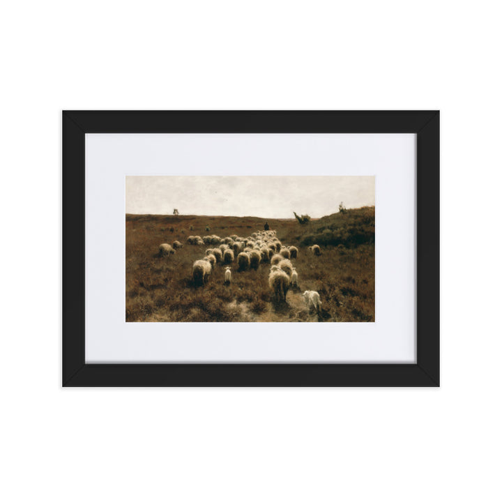 Poster mit Passepartout - Anton Mauve, The Return of the Flock, Laren Anton Mauve Schwarz / 21×30 cm artlia