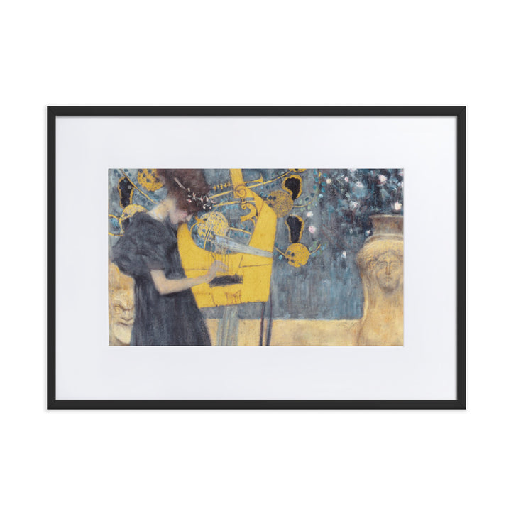 Poster mit Passepartout - Gustav Klimt, Die Musik Gustav Klimt Schwarz / 50×70 cm artlia