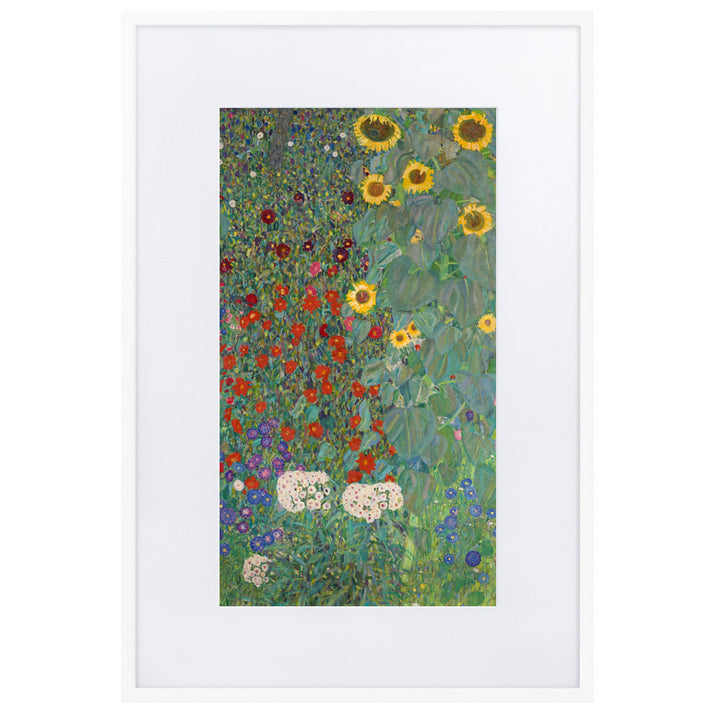 Poster mit Passepartout - Gustav Klimt, Garden with Sunflowers, Garten mit Sonnenblumen ARTLIA Weiß / 61×91 cm artlia