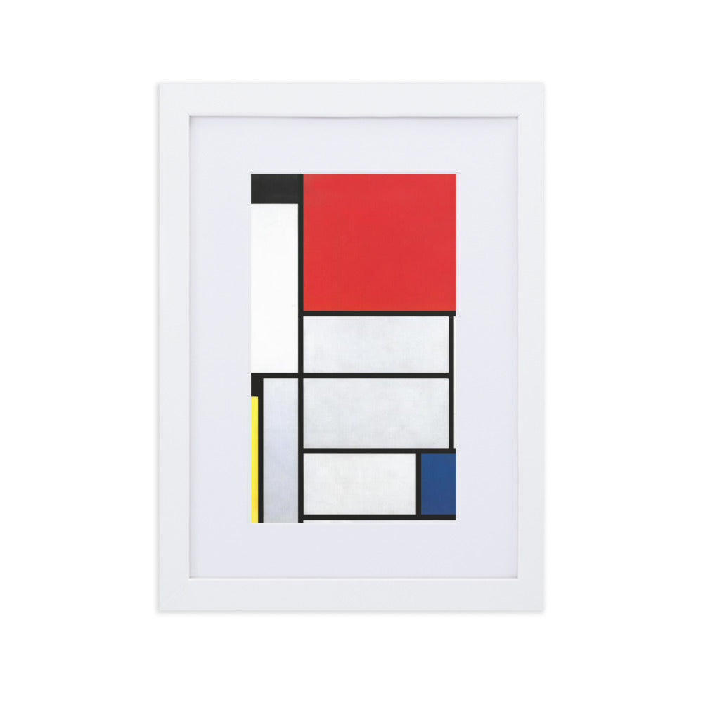 Poster mit Passepartout - Mondrian, Tableau I Piet Mondrian Weiß / 21×30 cm artlia