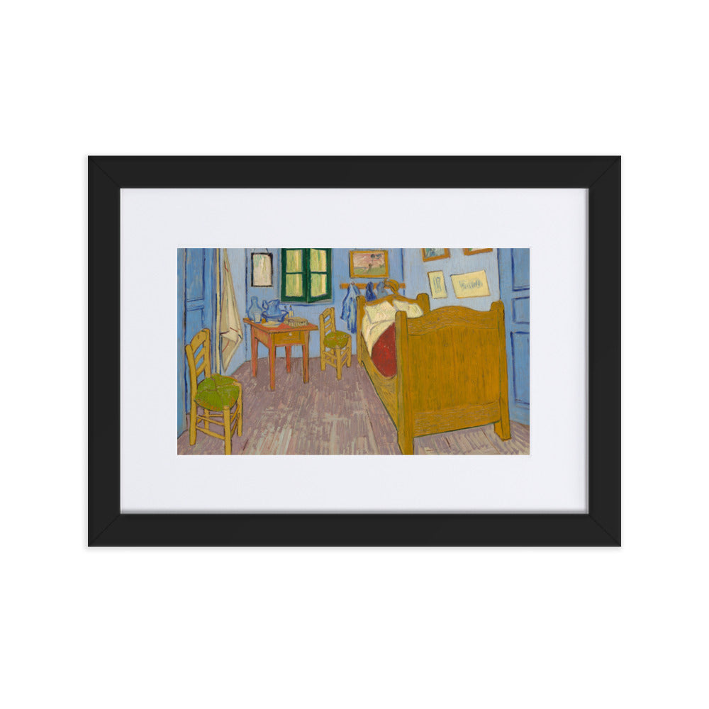 Poster mit Passepartout - Van Gogh, Das Schlafzimmer in Arles Vincent van Gogh Schwarz / 21×30 cm artlia