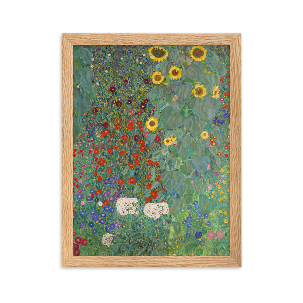 Poster mit Rahmen - Gustav Klimt, Garden with Sunflowers, Garten mit Sonnenblumen ARTLIA Oak / 30×40 cm artlia