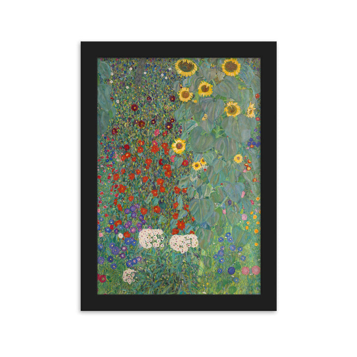 Poster mit Rahmen - Gustav Klimt, Garden with Sunflowers, Garten mit Sonnenblumen ARTLIA Schwarz / 21×30 cm artlia