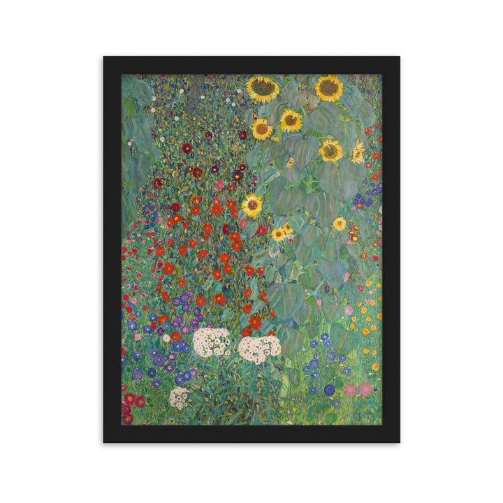 Poster mit Rahmen - Gustav Klimt, Garden with Sunflowers, Garten mit Sonnenblumen ARTLIA Schwarz / 30×40 cm artlia