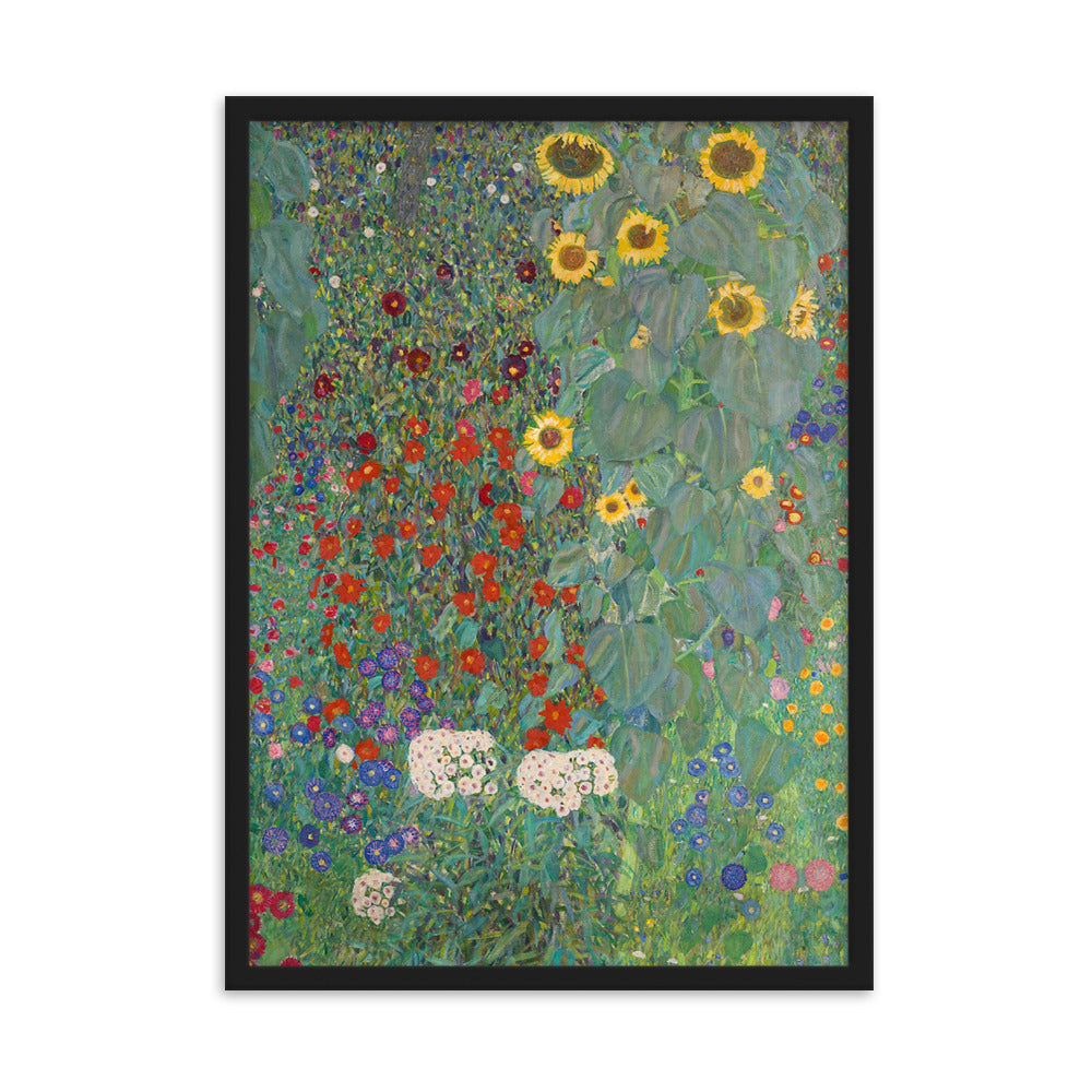 Poster mit Rahmen - Gustav Klimt, Garden with Sunflowers, Garten mit Sonnenblumen ARTLIA Schwarz / 50×70 cm artlia