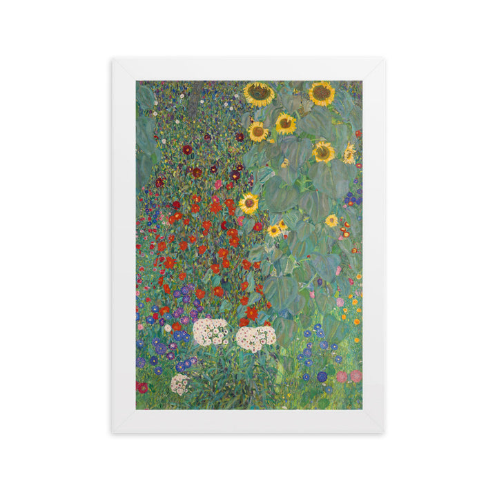 Poster mit Rahmen - Gustav Klimt, Garden with Sunflowers, Garten mit Sonnenblumen ARTLIA Weiß / 21×30 cm artlia