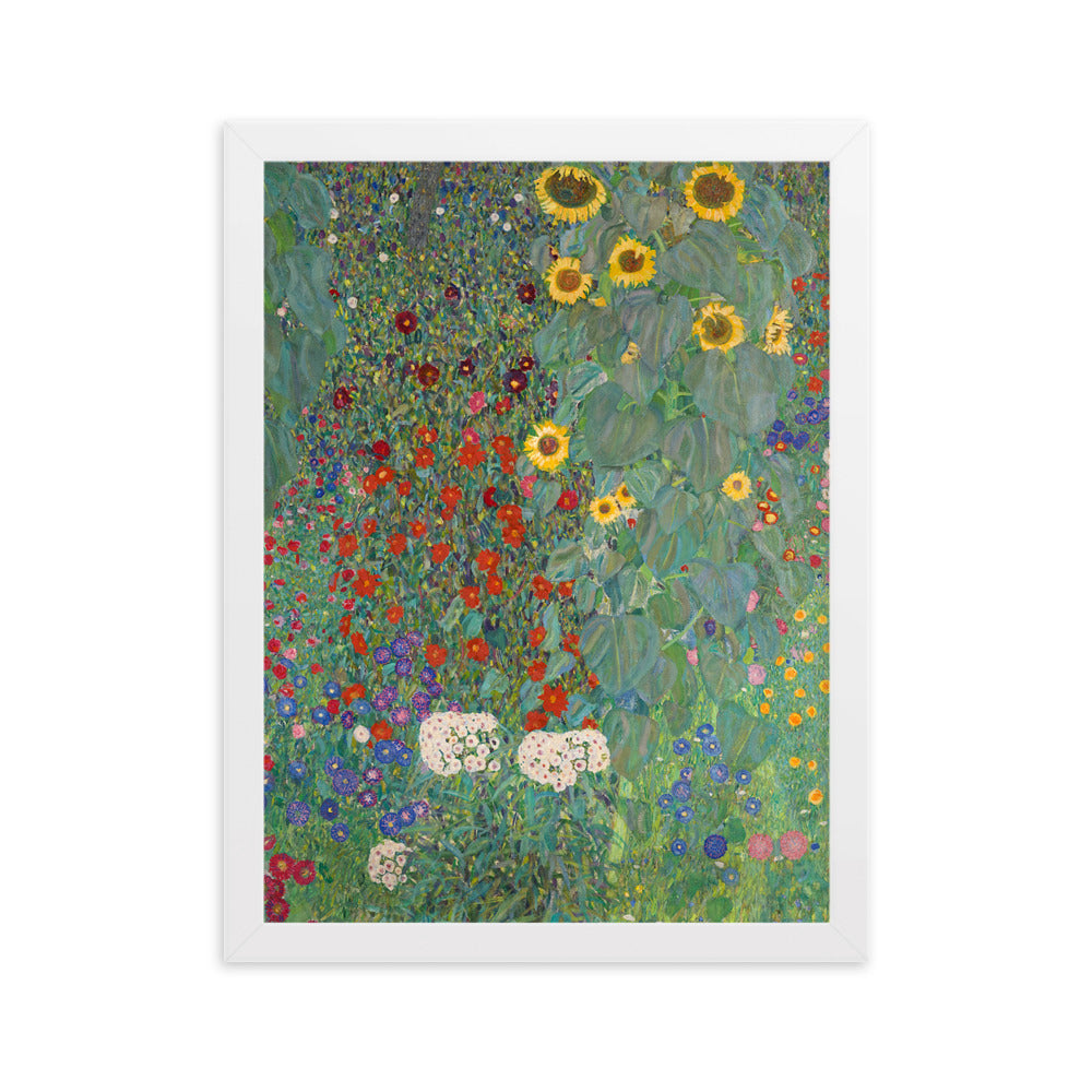 Poster mit Rahmen - Gustav Klimt, Garden with Sunflowers, Garten mit Sonnenblumen ARTLIA Weiß / 30×40 cm artlia
