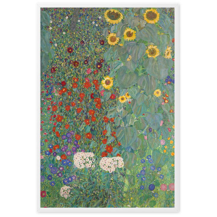 Poster mit Rahmen - Gustav Klimt, Garden with Sunflowers, Garten mit Sonnenblumen ARTLIA Weiß / 61×91 cm artlia