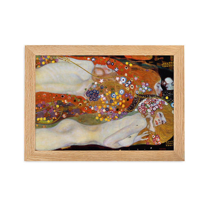 Poster mit Rahmen - Gustav Klimt, Wasserschlangen II Kuratoren von artlia Oak / 21×30 cm artlia