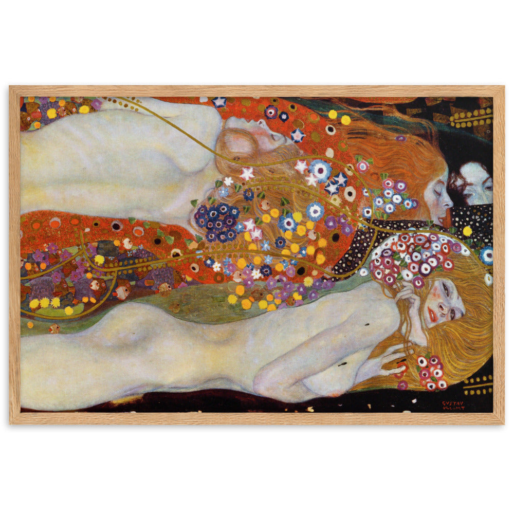 Poster mit Rahmen - Gustav Klimt, Wasserschlangen II Kuratoren von artlia Oak / 61×91 cm artlia