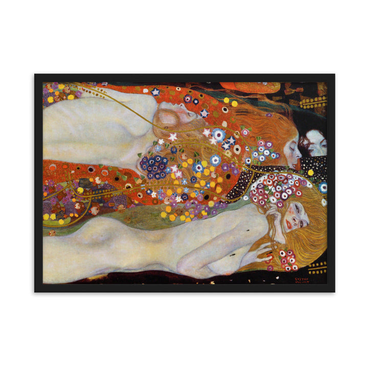 Poster mit Rahmen - Gustav Klimt, Wasserschlangen II Kuratoren von artlia Schwarz / 50×70 cm artlia