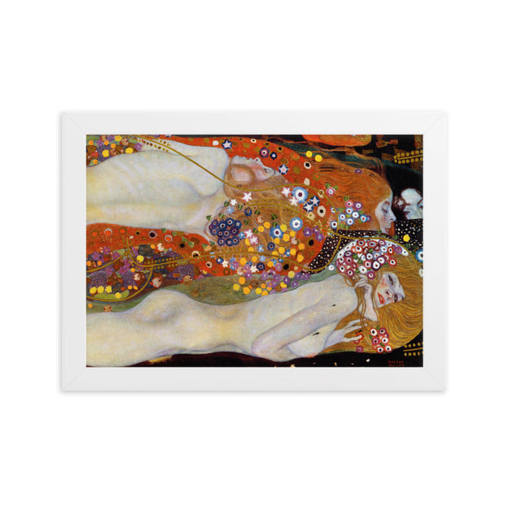 Poster mit Rahmen - Gustav Klimt, Wasserschlangen II Kuratoren von artlia Weiß / 21×30 cm artlia