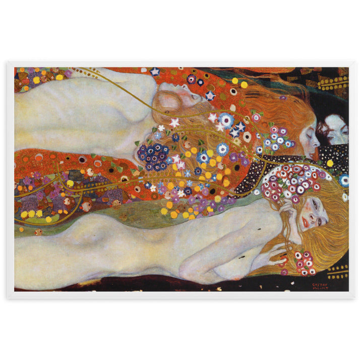 Poster mit Rahmen - Gustav Klimt, Wasserschlangen II Kuratoren von artlia Weiß / 61×91 cm artlia
