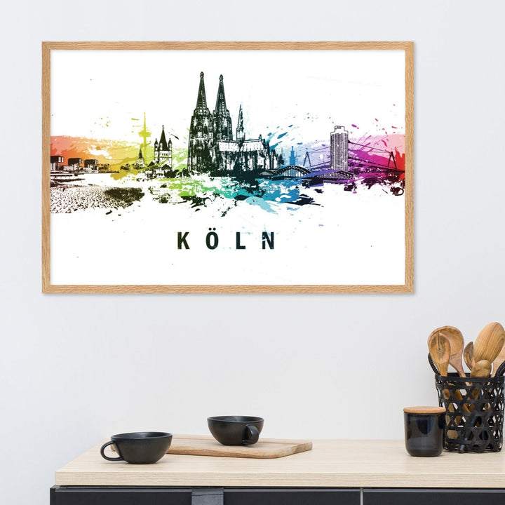 Poster mit Rahmen - Skyline Köln Marko Kurth artlia