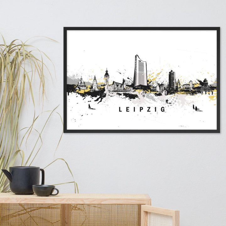 Poster mit Rahmen - Skyline Leipzig Marko Kurth artlia