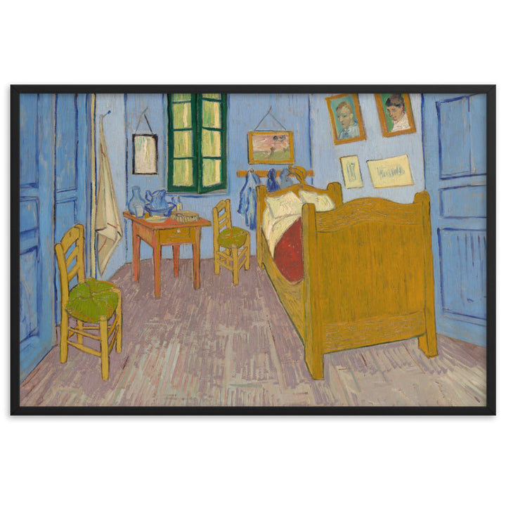 Poster mit Rahmen - Van Gogh, Das Schlafzimmer in Arles Vincent van Gogh Schwarz / 61×91 cm artlia