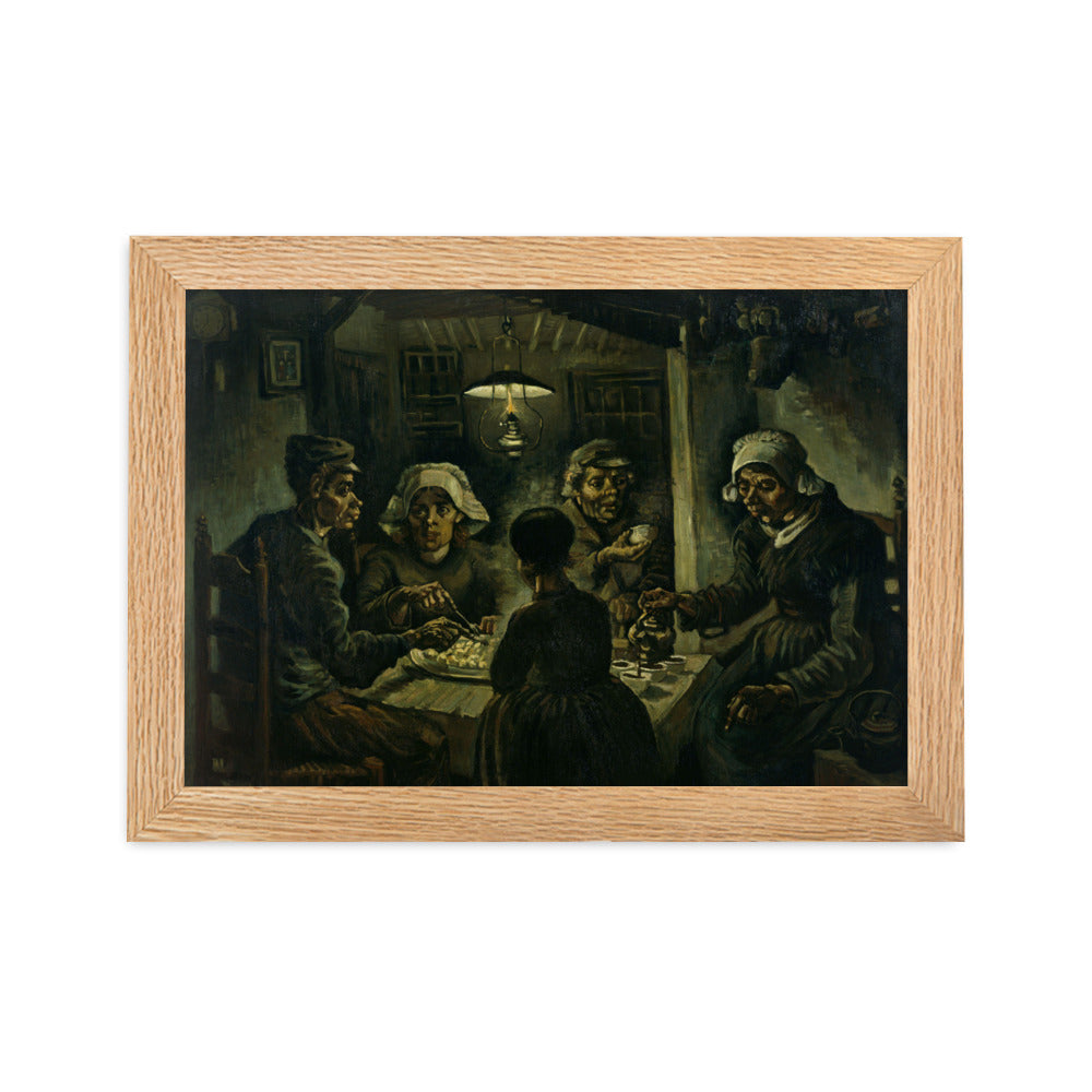 Poster mit Rahmen - Van Gogh, Katoffelesser 1885 Vincent van Gogh Oak / 21×30 cm artlia
