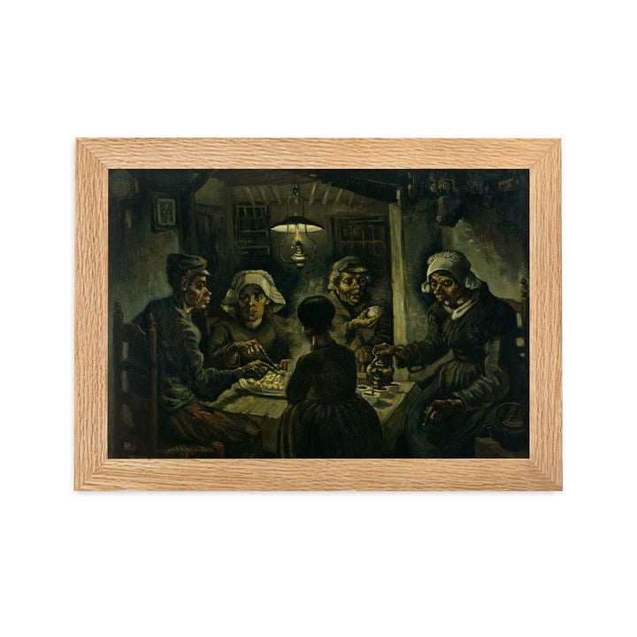 Poster mit Rahmen - Van Gogh, Katoffelesser 1885 Vincent van Gogh Oak / 21×30 cm artlia
