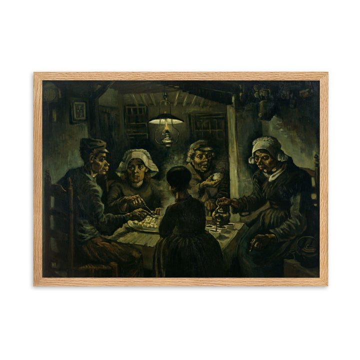 Poster mit Rahmen - Van Gogh, Katoffelesser 1885 Vincent van Gogh Oak / 50×70 cm artlia