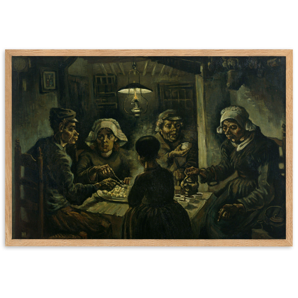 Poster mit Rahmen - Van Gogh, Katoffelesser 1885 Vincent van Gogh Oak / 61×91 cm artlia