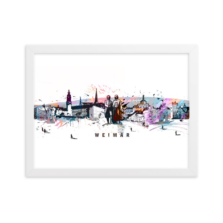 Poster - Skyline Weimar Marko Kurth Weiß / 30×40 cm artlia