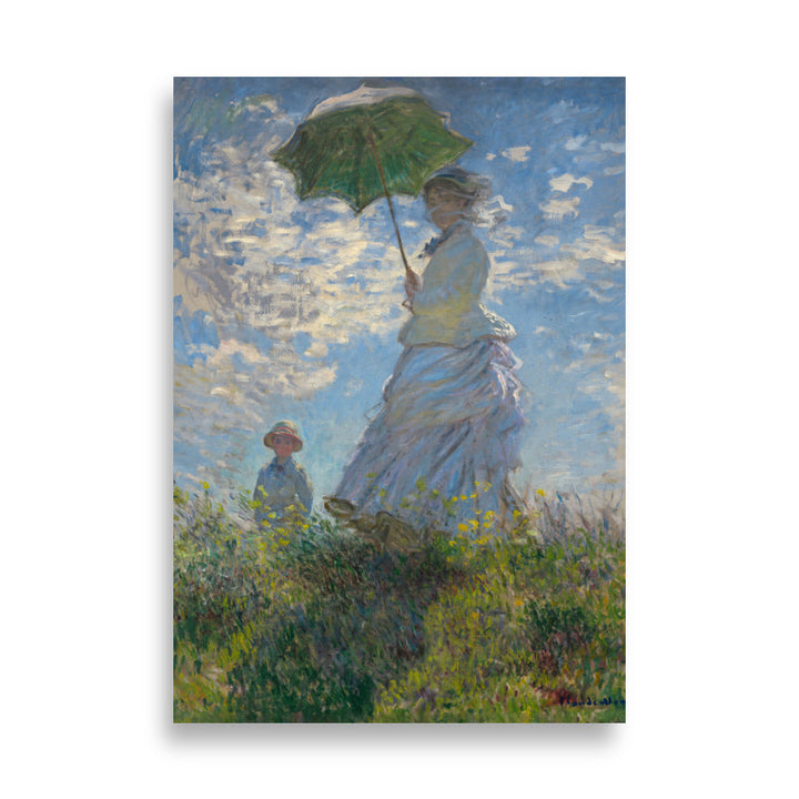 Poster - Woman with a Parasol - Madame Monet and Her Son Claude Monet 70×100 cm artlia