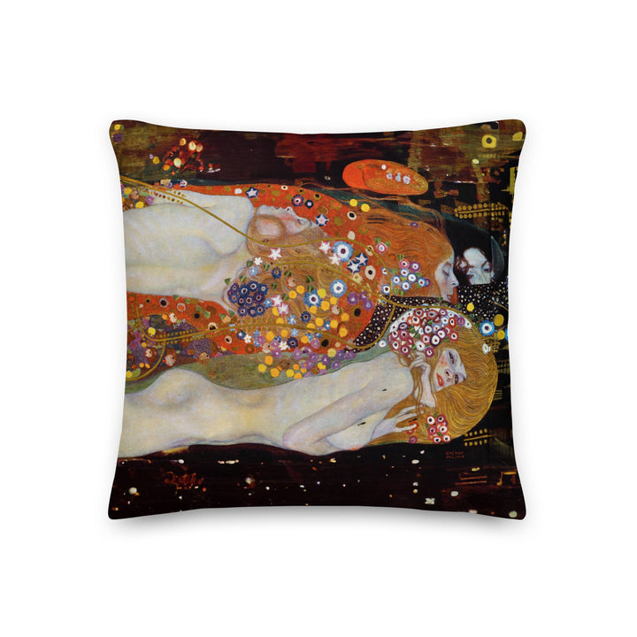 Premium-Kissen - Gustav Klimt, Wasserschlangen II 46x46 cm (18″×18″) artlia