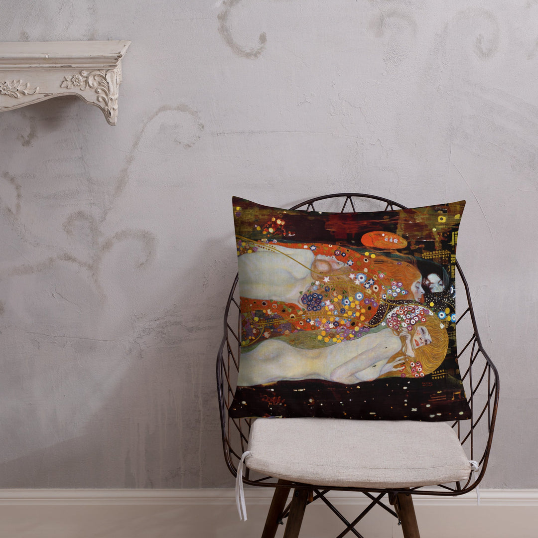 Premium-Kissen - Gustav Klimt, Wasserschlangen II artlia