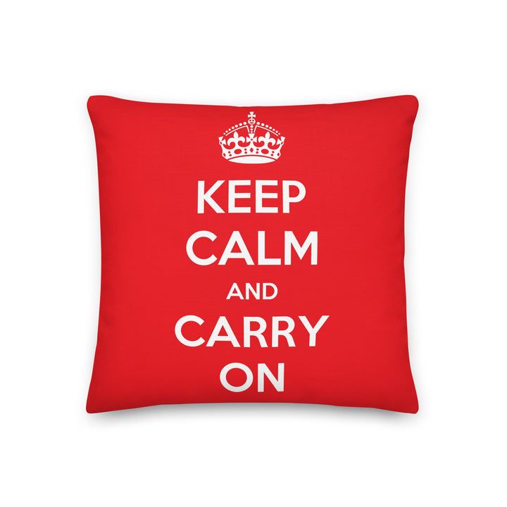 Premium-Kissen Keep Calm and Carry on 46x46 cm (18″×18″) artlia