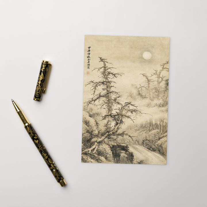 Postcard - Moonlit Autumn Landscape