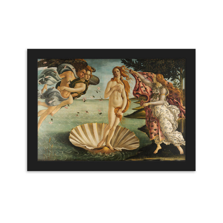 Birth of Venus, Sandro Botticelli - Poster im Rahmen Sandro Botticelli Schwarz / 21×30 cm artlia