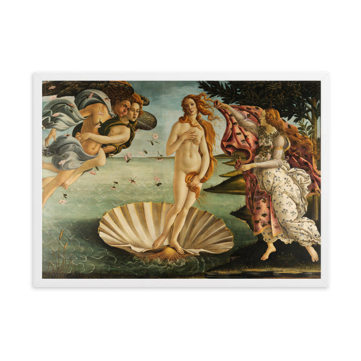 Birth of Venus, Sandro Botticelli - Poster im Rahmen Sandro Botticelli Weiß / 50×70 cm artlia