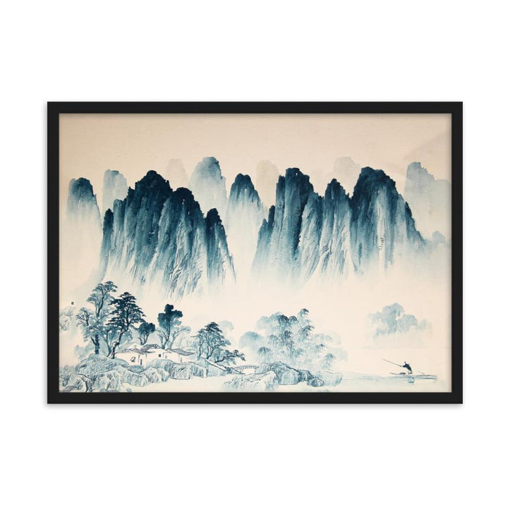 Die Berge Asiens - Poster im Rahmen Kuratoren von artlia Schwarz / 50×70 cm artlia