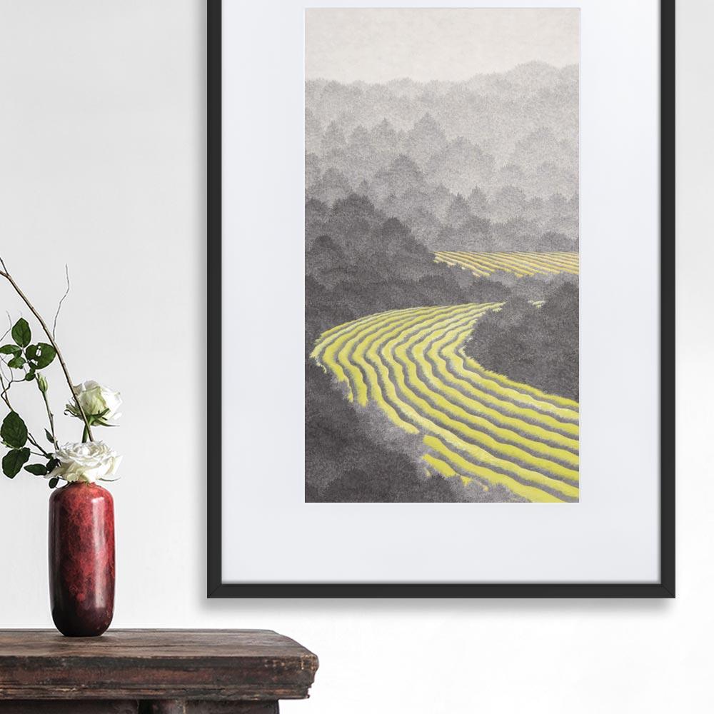 Felder 02 - Poster im Rahmen mit Passepartout artlia