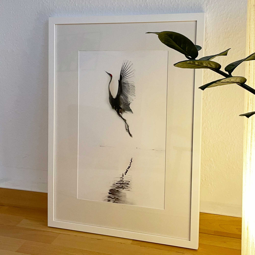 Vogel Poster 🥇 fliegender Kranich, koreanisch | artlia