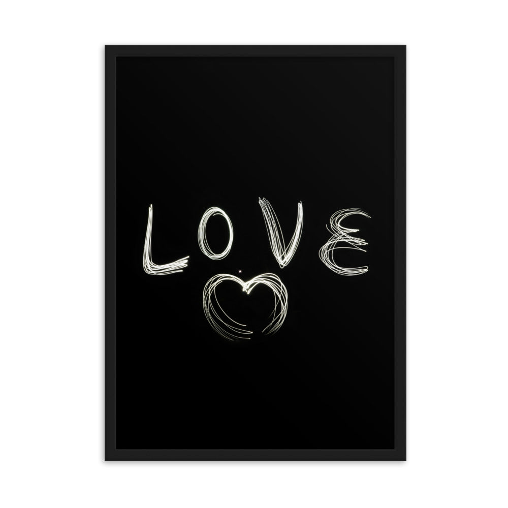 Love with Heart - Poster im Rahmen Kuratoren von artlia Schwarz / 50×70 cm artlia