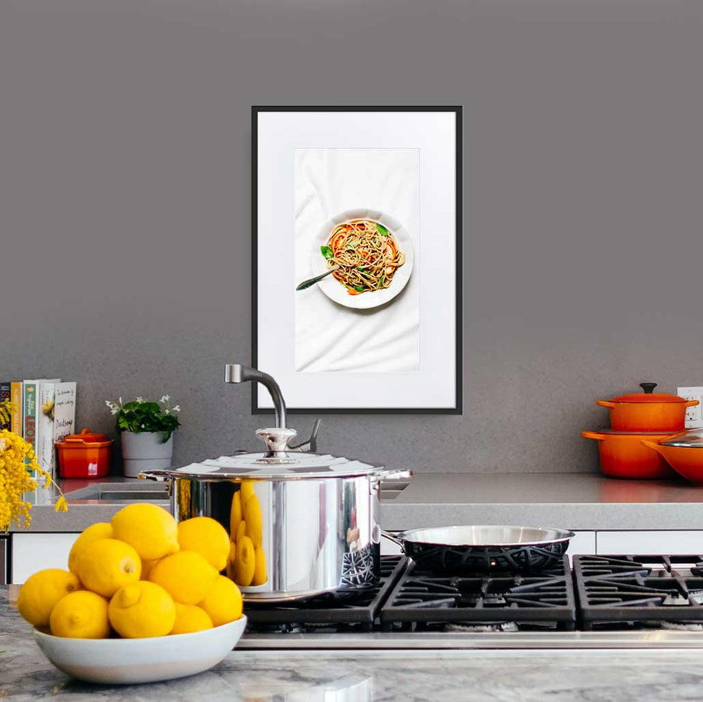 Poster mit Passepartout - leckere Spaghetti Kuratoren von artlia artlia