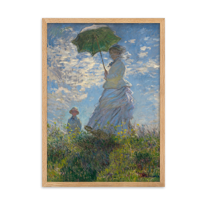 Poster mit Rahmen - Woman with a Parasol - Madame Monet and Her Son Claude Monet Oak / 50×70 cm artlia