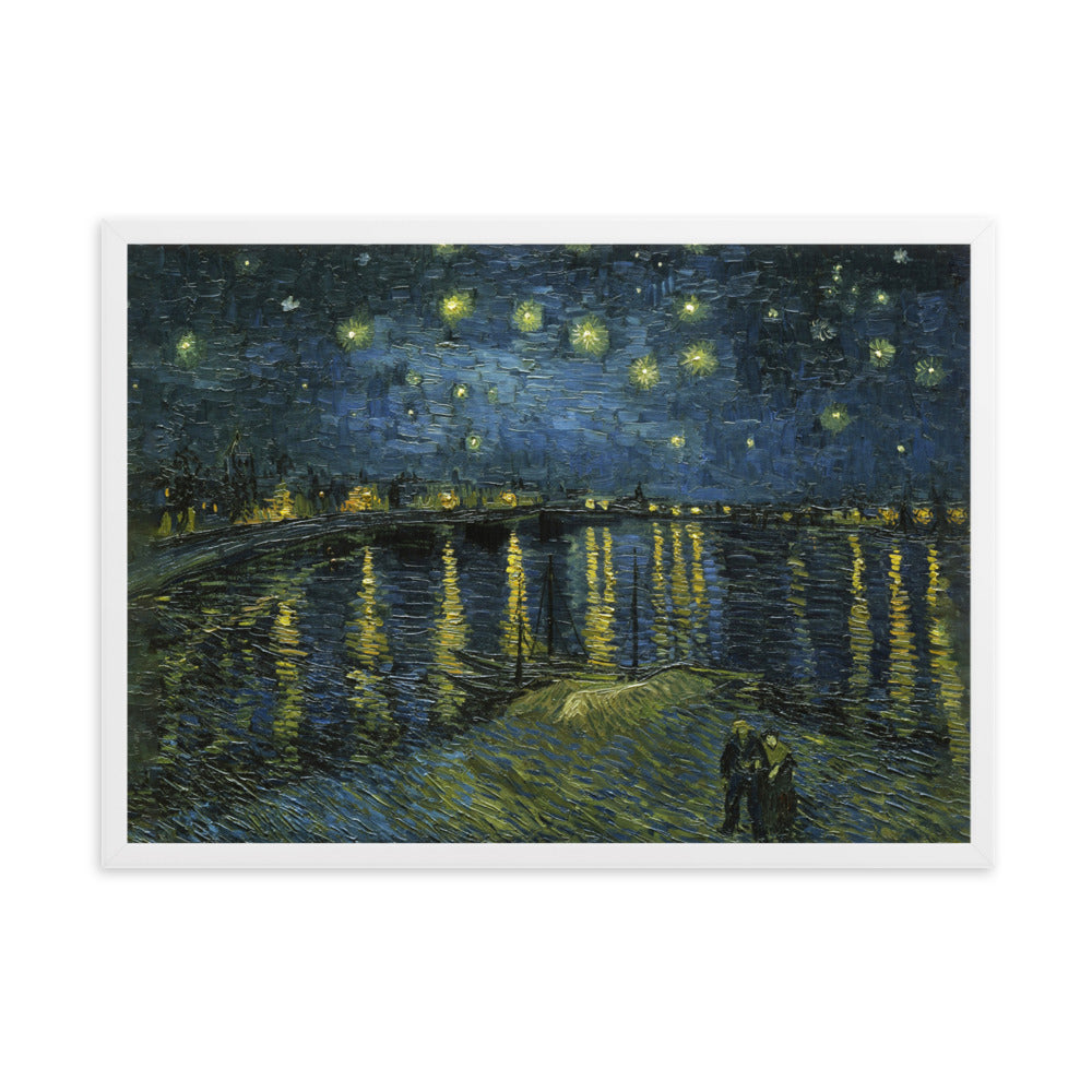 Starry Night Over the Rhône - Poster im Rahmen Van Gogh Weiß / 50×70 cm artlia