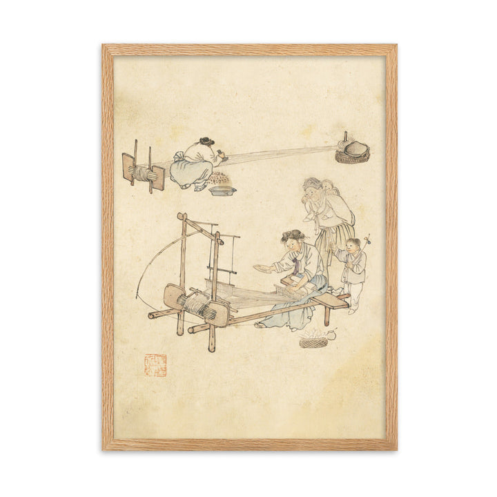 Weberei, Kim Hong-do - Poster im Rahmen Hong-do Kim Oak / 50×70 cm artlia