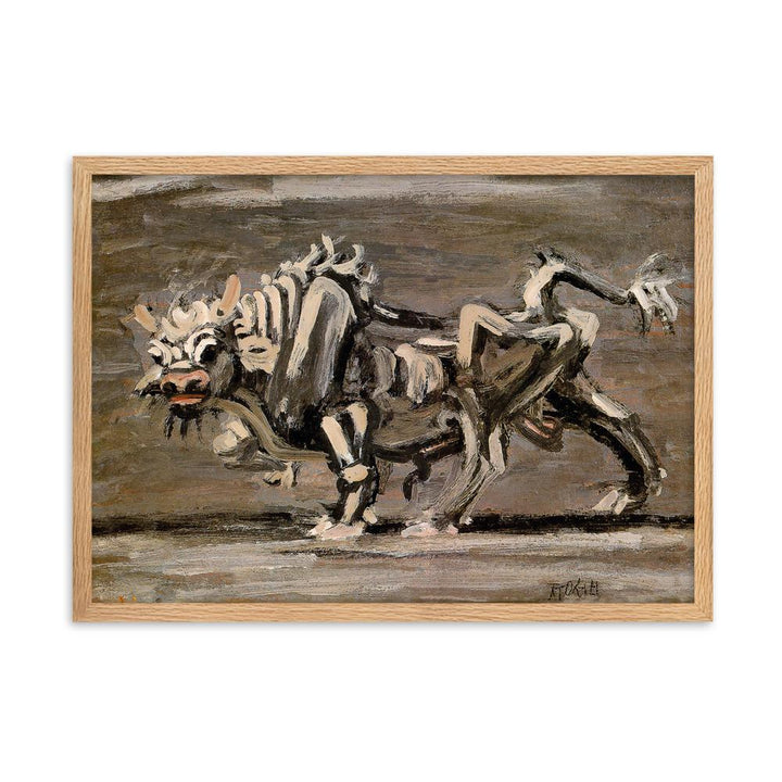 Weißer Ochse, Lee Jung-seob White Ox - Poter im Rahmen artlia Oak / 50×70 cm artlia