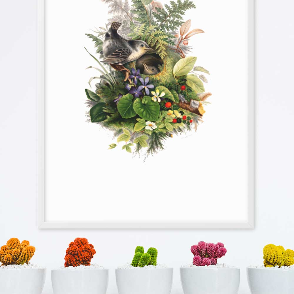 artlia Poster Wohnzimmer – Vogel & für Wandbilder